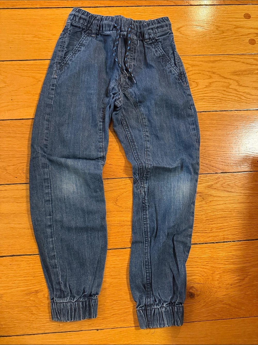 H&M Dark Blue Relaxed Drawstring Jeans